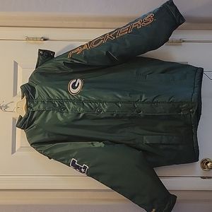 Men's Mirage Green Bay Packers winter coat with hood, size XXL